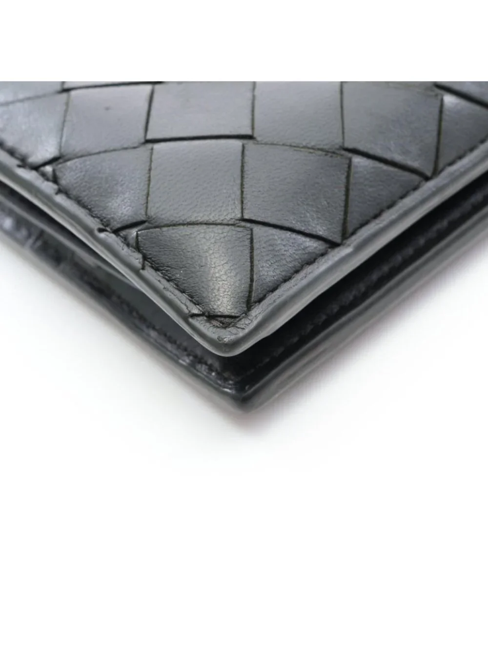 Bottega Veneta Bifold Wallet Intrecciato Black Leather